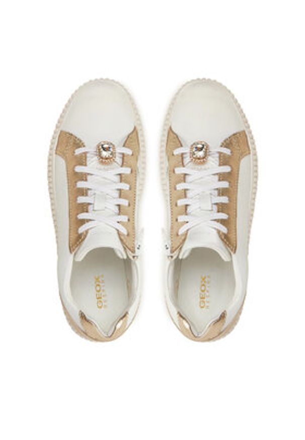 Geox Sneakersy D Graisy D46XFG 046JS C1ZH6 Biały. Kolor: biały. Materiał: skóra