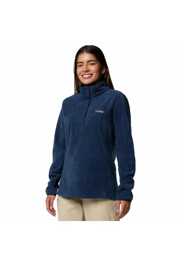 columbia - Bluza polarowa damska Columbia Benton Springs 1/2 Snap Pullover Fleece II. Kolor: niebieski. Materiał: polar