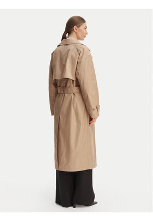 Calvin Klein Trencz LV044C501G Beżowy Regular Fit. Kolor: beżowy. Materiał: syntetyk, bawełna