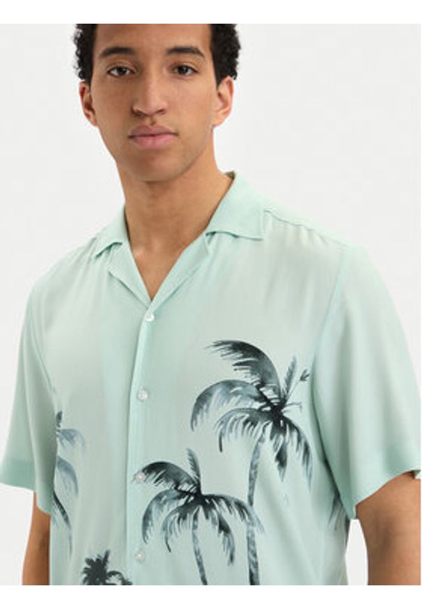 BOSS Koszula Rayer 50559632 Turkusowy Regular Fit. Kolor: turkusowy. Materiał: wiskoza