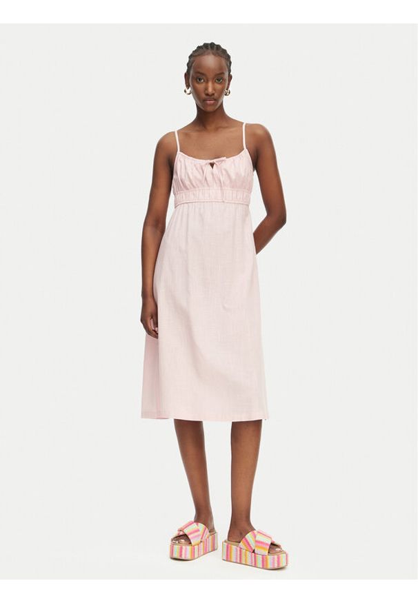 Roxy Sukienka letnia Rosie ERJWD03871 Różowy Regular Fit. Kolor: różowy. Materiał: bawełna. Sezon: lato