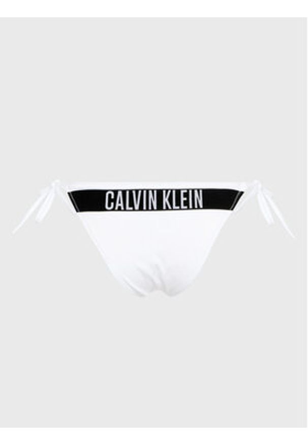 Calvin Klein Swimwear Dół od bikini Side Tie Cheeky KW0KW01858 Biały. Kolor: biały. Materiał: syntetyk
