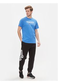 Tommy Jeans Spodnie dresowe Tjm Reg Tommy Spray Sweatpant DM0DM18376 Czarny Regular Fit. Kolor: czarny. Materiał: bawełna, syntetyk