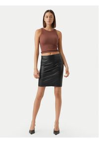 Vero Moda Spódnica z imitacji skóry Olympia 10274454 Czarny Slim Fit. Kolor: czarny. Materiał: skóra