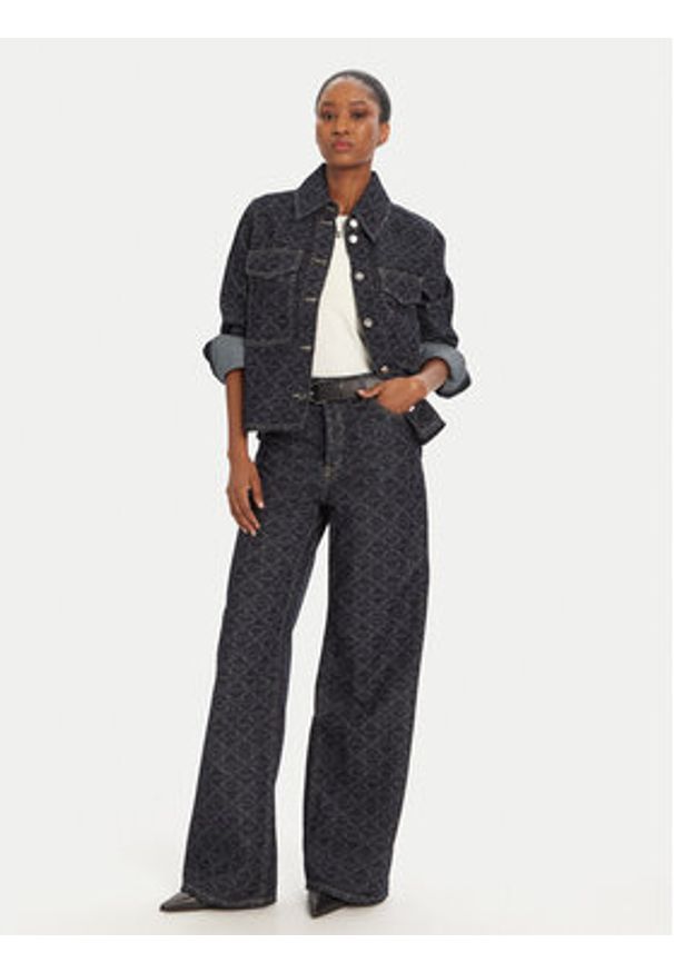 Hugo - HUGO Jeansy 50541522 Granatowy Wide Leg. Kolor: niebieski