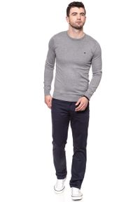 Wrangler - MĘSKI SWETER WRANGLER CREW KNIT MID GREY MEL W85674Q37. Kolor: szary. Materiał: bawełna, wełna, poliester #5