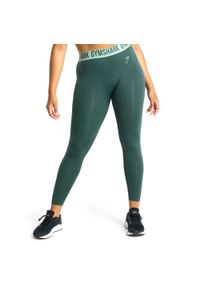 GYM SHARK - Legginsy treningowe damskie Gymshark Fit. Kolor: zielony