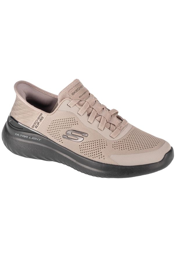 skechers - Buty sportowe Sneakersy męskie, Slip-Ins: Bounder 2.0 - Emerged. Kolor: beżowy. Materiał: guma, syntetyk, tkanina, materiał. Sport: turystyka piesza