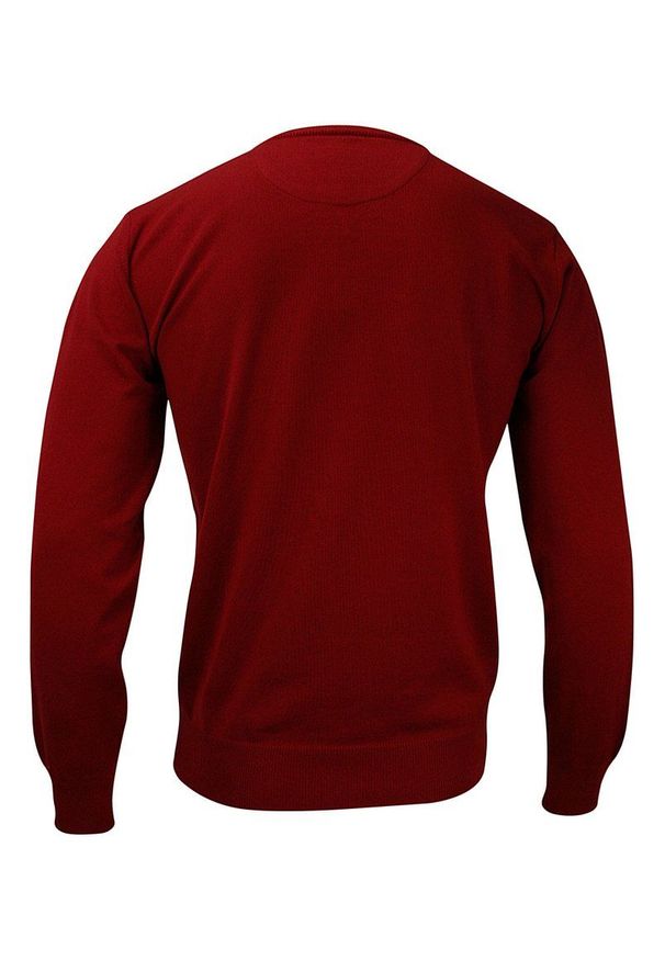 Czerwony sweter MM Classic klasyczny, na spotkanie biznesowe