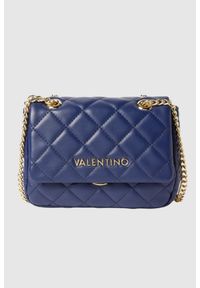 Valentino by Mario Valentino - VALENTINO Granatowa torebka Ocarina. Kolor: niebieski. Materiał: pikowane. Styl: elegancki. Rodzaj torebki: na ramię #1