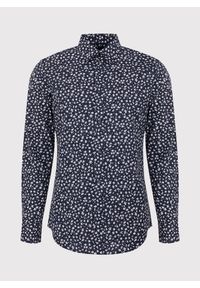 Pako Lorente - PAKO LORENTE – Granatowa koszula męska w kwiatki P23WF-1X-005-G-S. Okazja: na co dzień. Kolor: niebieski. Materiał: elastan, bawełna, jeans. Wzór: kwiaty. Styl: casual #2