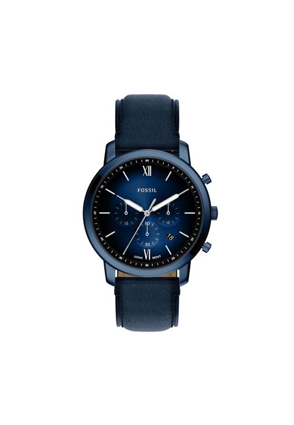 Fossil Zegarek Neutra FS6168 Granatowy. Kolor: niebieski. Materiał: skóra
