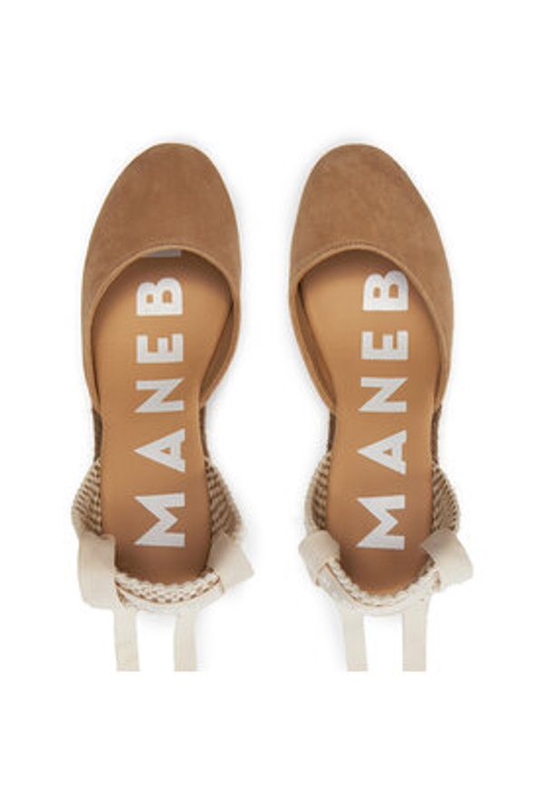 Manebi Espadryle Hamptons Wedge Espadrilles W 1.6 WV Brązowy. Kolor: brązowy. Materiał: zamsz, skóra