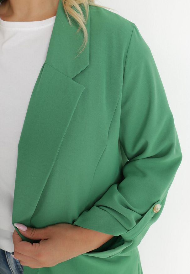 Born2be - Zielona Marynarka Oreithousa. Okazja: na imprezę, do pracy. Kolekcja: plus size. Kolor: zielony. Materiał: tkanina. Długość rękawa: długi rękaw. Długość: długie. Styl: klasyczny, elegancki