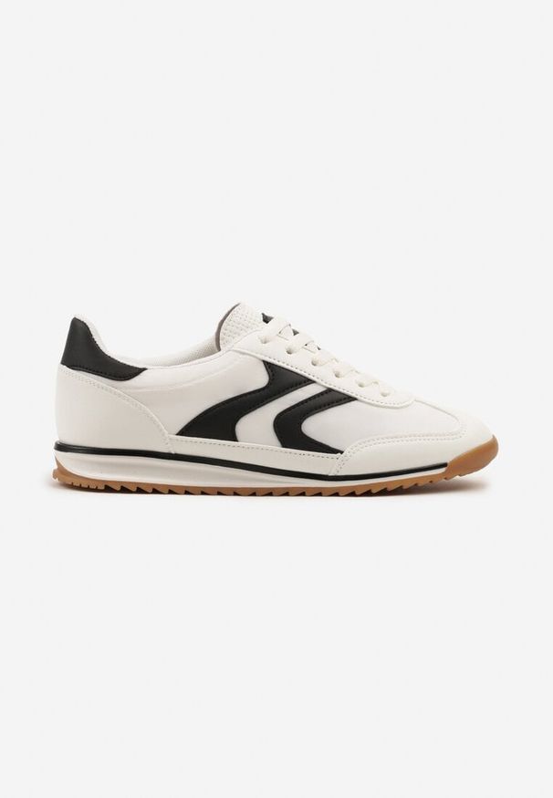 Born2be - Białe Sneakersy w Stylu Tenisówek Julirelle. Okazja: na co dzień. Kolor: biały. Materiał: jeans
