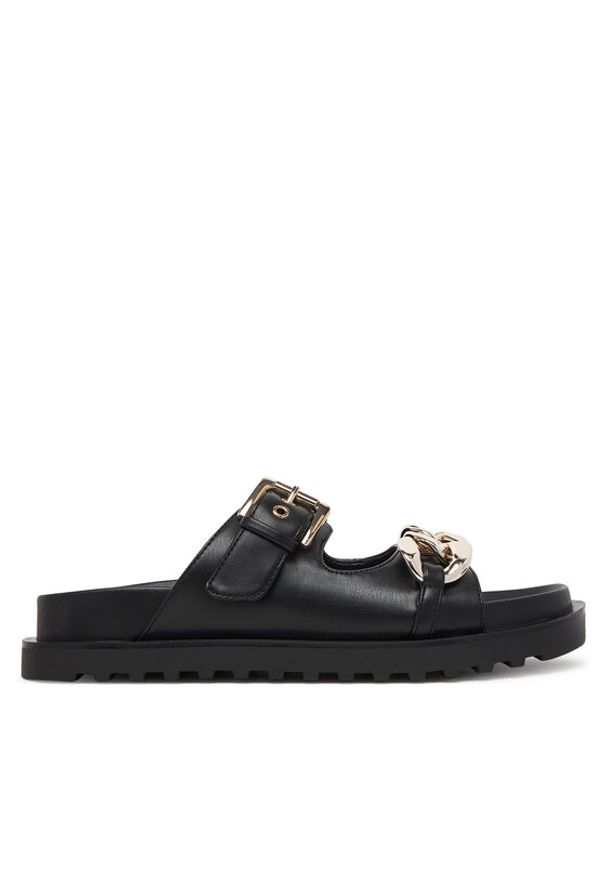 Guess Klapki FLJFT5 ELE03 Czarny. Kolor: czarny. Materiał: skóra