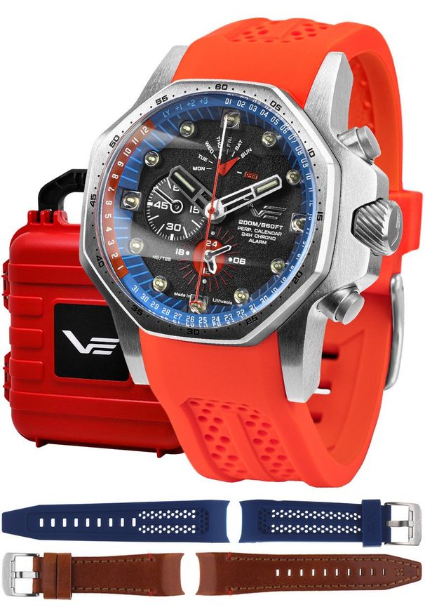 Zegarek męski Vostok Europe YM86-640A696SR czerwony. Kolor: czerwony
