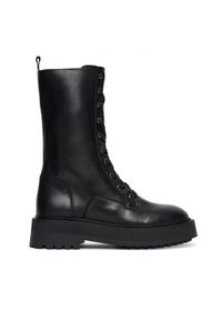Aeronautica Militare Trapery 252SC0313DPL00254 Czarny. Kolor: czarny. Materiał: skóra