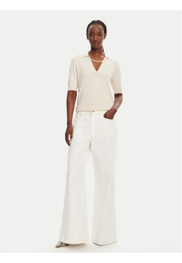 Liu Jo Sweter WA5222 MS49I Beżowy Regular Fit. Kolor: beżowy. Materiał: wiskoza