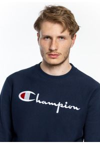 Bluza męska Champion Premium Reverse Weave Fleece Sweatshirt (215160-BS501). Kolor: niebieski. Materiał: materiał. Styl: elegancki, sportowy