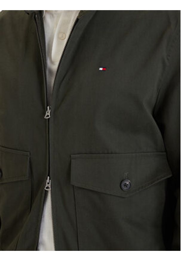 TOMMY HILFIGER - Tommy Hilfiger Kurtka przejściowa Harrington MW0MW42507 Zielony Regular Fit. Kolor: zielony. Materiał: bawełna