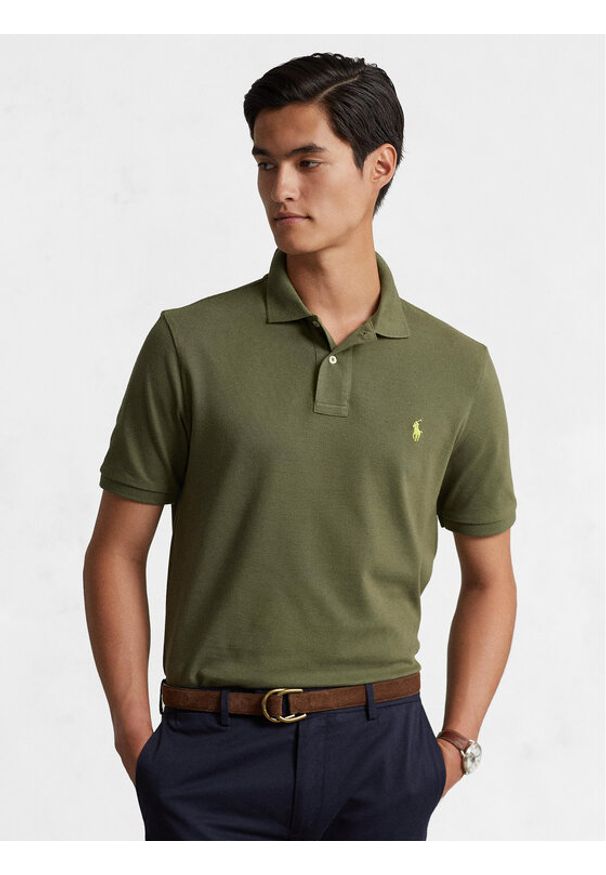 Polo Ralph Lauren Polo 710536856352 Zielony Slim Fit. Typ kołnierza: polo. Kolor: zielony. Materiał: bawełna