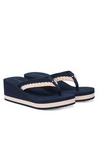 TOMMY HILFIGER - Tommy Hilfiger Japonki Th Wedge Crochet Summer Sandal FW0FW09420 Granatowy. Kolor: niebieski. Materiał: materiał #4