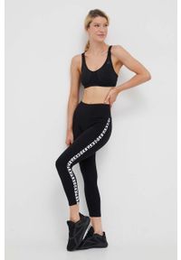 DKNY - Dkny legginsy damskie kolor czarny z nadrukiem. Stan: podwyższony. Kolor: czarny. Materiał: skóra, dzianina, materiał. Wzór: nadruk #2