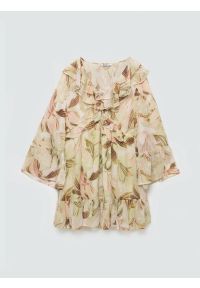 Big-Star - Sukienka damska mini z wiskozy w roślinny wzór Amisi 000. Okazja: na co dzień, na spacer. Typ kołnierza: dekolt w serek. Kolor: wielokolorowy. Wzór: nadruk, aplikacja, kwiaty. Materiał: wiskoza. Długość rękawa: długi rękaw. Sezon: lato. Styl: wakacyjny, casual. Długość: mini #6