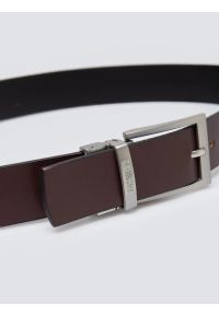 Big-Star - Pasek męski skórzany dwustronny ze srebrną klamrą czarny Ariso 906. Kolor: czarny. Materiał: skóra. Wzór: gładki. Styl: biznesowy, klasyczny, casual, elegancki #4