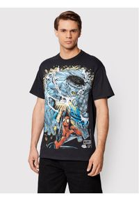 HUF T-Shirt MARVEL Battle TS01976 Czarny Regular Fit. Kolor: czarny. Materiał: bawełna. Wzór: motyw z bajki