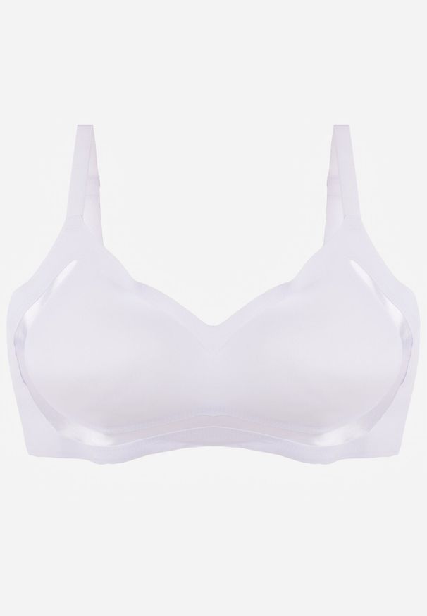 Born2be - Biały Biustonosz z Usztywnianymi Miseczkami i Transparentną Wstawką Zeriga. Kolor: biały