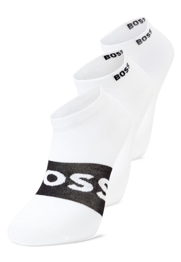 BOSS Męskie skarpety do trampek w 3-paku Mężczyźni biały|wielokolorowy wzorzysty, 39-42. Kolor: biały, wielokolorowy. Materiał: bawełna