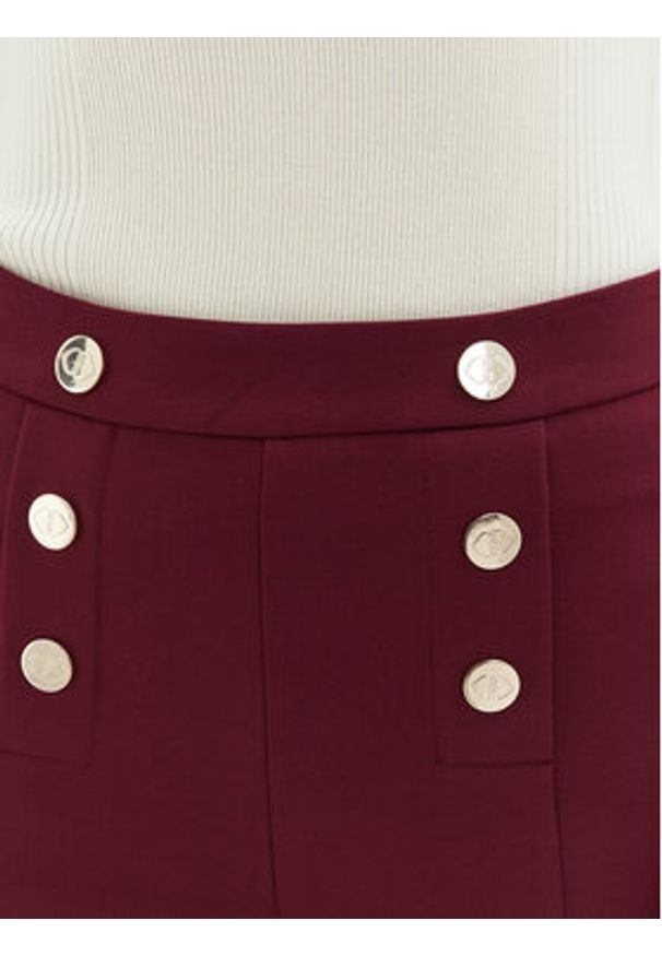 Motivi Spodnie materiałowe P040Q003468N Bordowy Flare Fit. Kolor: czerwony. Materiał: wiskoza