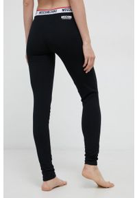 Moschino Underwear Legginsy damskie kolor czarny gładkie. Kolor: czarny. Materiał: dzianina. Wzór: gładki