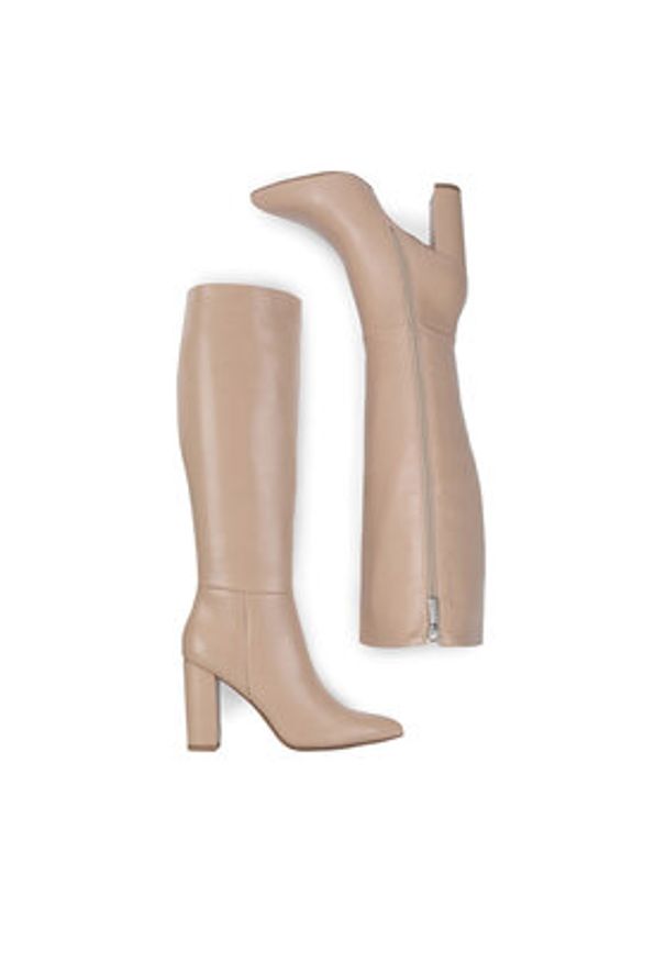 Jenny Fairy Kozaki HY316-5 Beżowy. Kolor: beżowy. Materiał: skóra