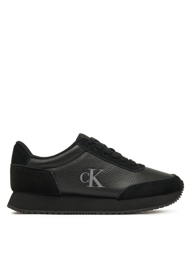 Calvin Klein Jeans Sneakersy Runner Laceup Low Mix Mg YW0YW01798 Czarny. Kolor: czarny. Materiał: skóra