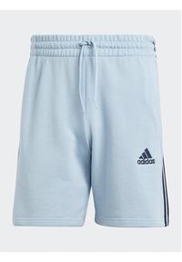Adidas - adidas Szorty sportowe Essentials French Terry 3-Stripes IS1340 Błękitny Regular Fit. Kolor: niebieski. Materiał: bawełna. Styl: sportowy #4