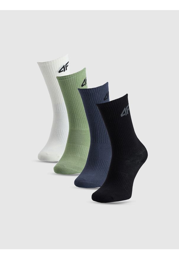 4f - 4F Skarpetki casual za kostkę (4-pack) chłopięce - multikolor 38-40. Kolor: wielokolorowy. Materiał: włókno, materiał, poliamid, bawełna
