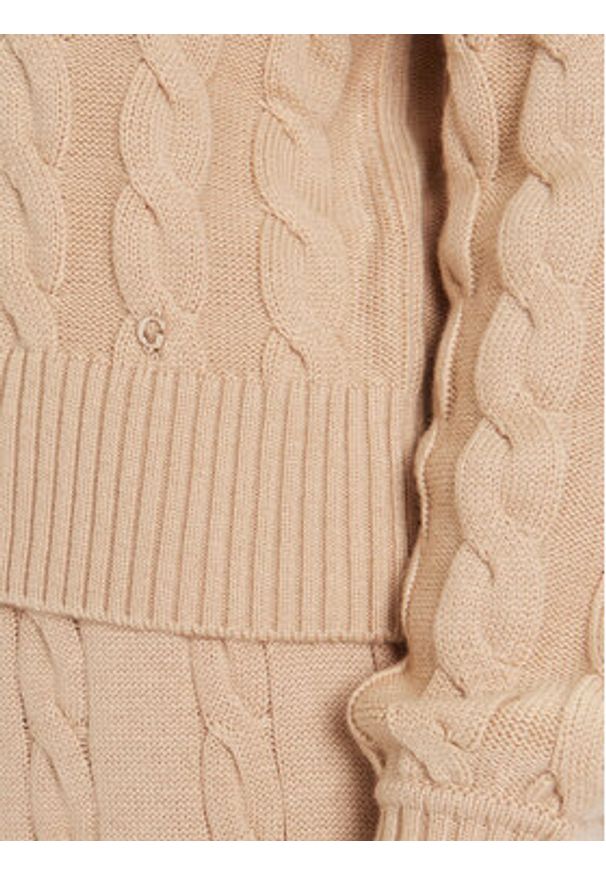 Guess Golf W5BR30 Z1192 Beżowy Regular Fit. Typ kołnierza: golf. Kolor: beżowy. Materiał: syntetyk