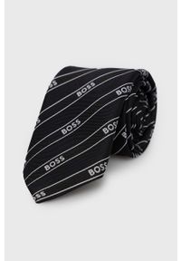 BOSS - Boss Krawat kolor czarny. Kolor: czarny