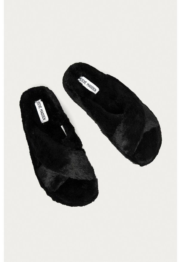 Steve Madden - Kapcie Fuzed. Kolor: czarny. Materiał: guma