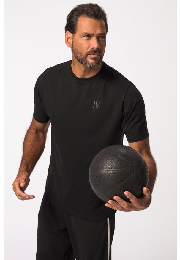 JAY-PI - Męski T-shirt FLEXNAMIC® fitness rękaw 1/2 nadruk z tyłu QuickDry. Kolekcja: plus size. Kolor: czarny. Materiał: materiał, poliester, bawełna. Wzór: nadruk. Sport: fitness