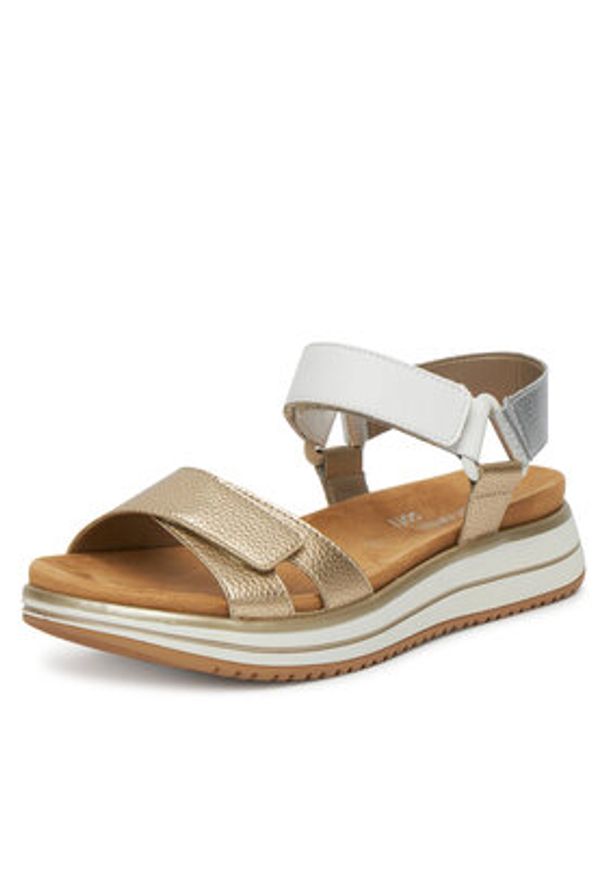 Remonte Sandały D1J57-90 Złoty. Kolor: złoty. Materiał: skóra