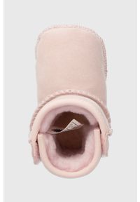 Ugg - UGG śniegowce zamszowe dziecięce I BABY CLASSIC G kolor różowy. Zapięcie: rzepy. Kolor: różowy. Materiał: zamsz #3
