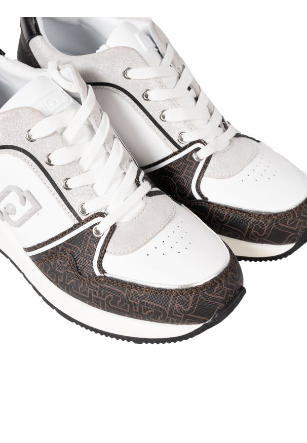 Liu Jo - Liu-Jo Sneakersy "Alyssa 10" | BA3137 PX120 | Kobieta | Biały, Brązowy. Okazja: na co dzień. Kolor: biały, wielokolorowy, brązowy. Materiał: skóra. Obcas: na koturnie