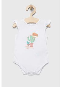 Guess komplet niemowlęcy kolor biały. Kolor: biały. Materiał: bawełna, dzianina. Wzór: nadruk #4