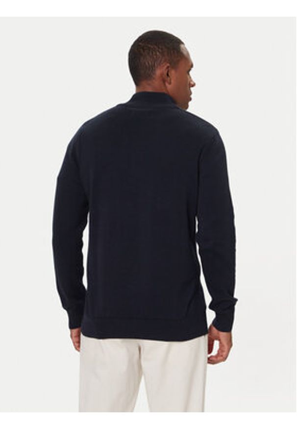 Barbour Sweter Half Zip MKN1074NY91 Granatowy Regular Fit. Kolor: niebieski. Materiał: bawełna