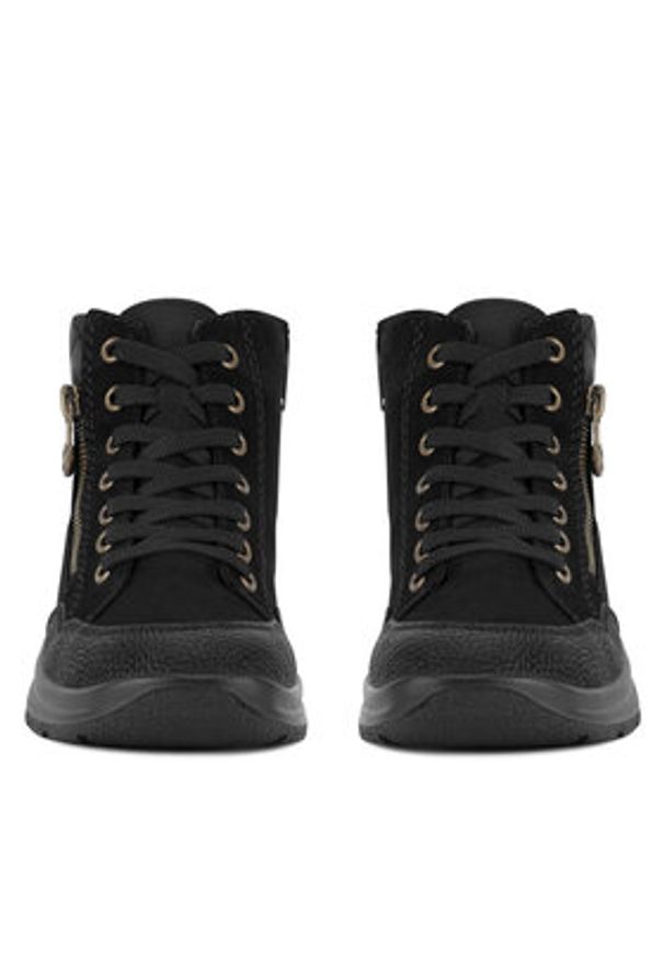 Rieker Trzewiki L7701-00 Czarny. Kolor: czarny. Materiał: skóra