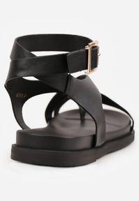 Born2be - Czarne Sandały Japonki VICES z Metaliczną Aplikacją i Paskiem na Duży Palec Zellanya. Okazja: na co dzień. Zapięcie: pasek. Kolor: czarny. Wzór: aplikacja. Styl: casual, elegancki #2